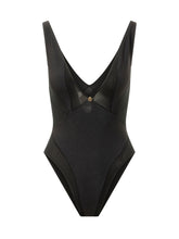 VERSACE - One Piece Swimsuit with Sheer Panels - Black - LIDIASHOPPING® - Official Website