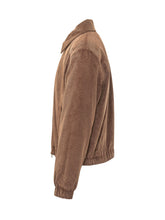 AMI ALEXANDRE MATTIUSSI - Giacca con Zip e Colletto a Contrasto - Marrone - LIDIASHOPPING® - Official Website