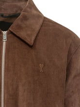 AMI ALEXANDRE MATTIUSSI - Giacca con Zip e Colletto a Contrasto - Marrone - LIDIASHOPPING® - Official Website