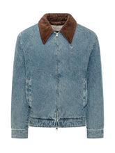 AMI ALEXANDRE MATTIUSSI - Giacca con Colletto a Contrasto e Zip - Blu - LIDIASHOPPING® - Official Website