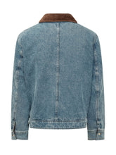 AMI ALEXANDRE MATTIUSSI - Giacca con Colletto a Contrasto e Zip - Blu - LIDIASHOPPING® - Official Website