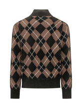 AMI ALEXANDRE MATTIUSSI - Maglione a Rombi con Zip - Marrone - LIDIASHOPPING® - Official Website