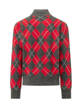 AMI ALEXANDRE MATTIUSSI - Maglione a Rombi con Zip - Rosso - LIDIASHOPPING® - Official Website