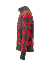 AMI ALEXANDRE MATTIUSSI - Maglione a Rombi con Zip - Rosso - LIDIASHOPPING® - Official Website