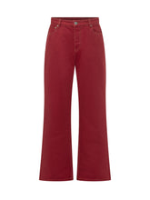 AMI ALEXANDRE MATTIUSSI - Jeans Large Fit con Cuciture Verticali - Rosso - LIDIASHOPPING® - Official Website