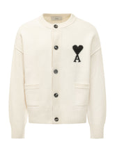 AMI ALEXANDRE MATTIUSSI - Cardigan Girocollo con Tasche - Bianco - LIDIASHOPPING® - Official Website