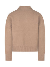 AMI ALEXANDRE MATTIUSSI - Polo Sweater with Heart Logo - Beige - LIDIASHOPPING® - Official Website