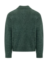 AMI ALEXANDRE MATTIUSSI - Polo in Maglia con Maxi Logo - Verde - LIDIASHOPPING® - Official Website