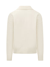 AMI ALEXANDRE MATTIUSSI - Polo Sweater with Heart Logo - White - LIDIASHOPPING® - Official Website