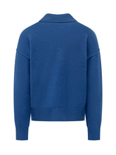 AMI ALEXANDRE MATTIUSSI - Polo in Maglia con Maxi Logo - Blu - LIDIASHOPPING® - Official Website