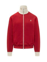 AMI ALEXANDRE MATTIUSSI - Sweatshirt with Contrasting High Collar - Red - LIDIASHOPPING® - Official Website