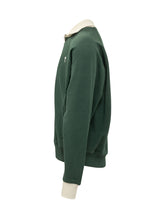 AMI ALEXANDRE MATTIUSSI - Zip Sweatshirt with Contrast Collar - Green - LIDIASHOPPING® - Official Website