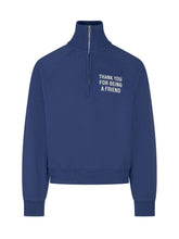 AMI ALEXANDRE MATTIUSSI - Felpa con Collo Alto E Zip - Blu - LIDIASHOPPING® - Official Website