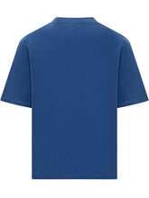 AMI ALEXANDRE MATTIUSSI - Crewneck T-shirt with Heart Logo - Blue - LIDIASHOPPING® - Official Website