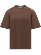 AMI ALEXANDRE MATTIUSSI - T-shirt Girocollo con Logo a Cuore - Marrone - LIDIASHOPPING® - Official Website