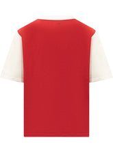 AMI ALEXANDRE MATTIUSSI - T-shirt with Applied Lettering - Red - LIDIASHOPPING® - Official Website
