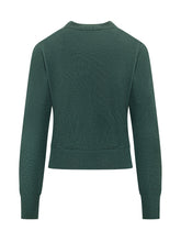 AMI ALEXANDRE MATTIUSSI - Cardigan Girocollo con Logo - Verde - LIDIASHOPPING® - Official Website