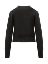AMI ALEXANDRE MATTIUSSI - Crew Neck Cardigan with Chest Logo - Black - LIDIASHOPPING® - Official Website