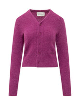 AMI ALEXANDRE MATTIUSSI - V Neck Cardigan - Pink - LIDIASHOPPING® - Official Website