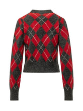 AMI ALEXANDRE MATTIUSSI - Cardigan Girocollo con Motivo a Rombi - Multicolore - LIDIASHOPPING® - Official Website