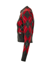 AMI ALEXANDRE MATTIUSSI - Cardigan Girocollo con Motivo a Rombi - Multicolore - LIDIASHOPPING® - Official Website