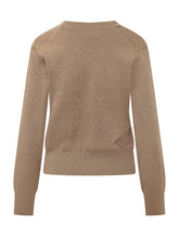 AMI ALEXANDRE MATTIUSSI - Crewneck Sweater with Embroidered Logo - Brown - LIDIASHOPPING® - Official Website