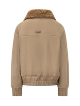 AMI ALEXANDRE MATTIUSSI - Padded Jacket with Faux Fur Collar - Beige - LIDIASHOPPING® - Official Website