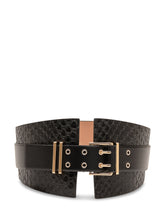 ELISABETTA FRANCHI - Wide Belt with Double Buckle - Black - LIDIASHOPPING® - Official Website