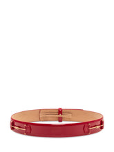 ELISABETTA FRANCHI - Wide Belt with Minimal Fastening - Red - LIDIASHOPPING® - Official Website