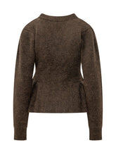 ROTATE - Cardigan Peplum con Scollo a V - Marrone - LIDIASHOPPING® - Official Website