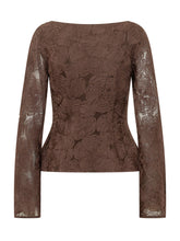 ROTATE - Top Peplum con Motivo Floreale - Marrone - LIDIASHOPPING® - Official Website