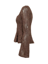 ROTATE - Top Peplum con Motivo Floreale - Marrone - LIDIASHOPPING® - Official Website