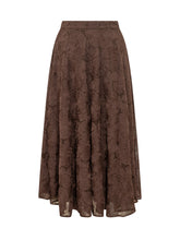 ROTATE - Gonna Lunga con Motivo Floreale - Marrone - LIDIASHOPPING® - Official Website