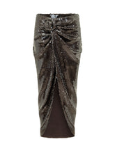 ROTATE - Draped Sequin Skirt with Knot - Brown - LIDIASHOPPING® - Official Website