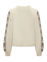 BA&SH - Elda Jumper with Patterned Sleeves - White - LIDIASHOPPING® - Official Website