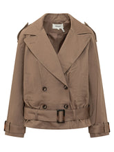 BA&SH - Giacca Corta Winnie con Cintura - Marrone - LIDIASHOPPING® - Official Website