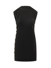 VERSACE - Abito Corto con Bottoni Laterali - Nero - LIDIASHOPPING® - Official Website