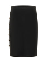 VERSACE - Gonna Midi con Bottoni Laterali - Nero - LIDIASHOPPING® - Official Website