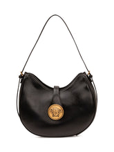 VERSACE - Borsa Hobo Piccola con Medaglione Logo - Nero - LIDIASHOPPING® - Official Website