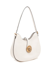 VERSACE - Borsa Hobo Piccola con Emblema - Bianco - LIDIASHOPPING® - Official Website