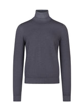 AROVESCIO - Turtleneck Sweater with Ribbed Collar - Blue - LIDIASHOPPING® - Official Website