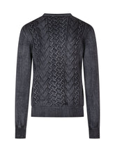 AROVESCIO - Crew Neck Sweater with Cable Knit - Black - LIDIASHOPPING® - Official Website