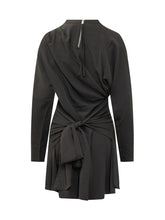 GANNI - Mini Abito Drappeggiato - Nero - LIDIASHOPPING® - Official Website