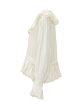 GANNI - Blusa con Volant e Scollo a V - Bianco - LIDIASHOPPING® - Official Website