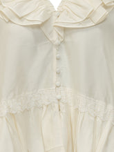 GANNI - Blusa con Volant e Scollo a V - Bianco - LIDIASHOPPING® - Official Website