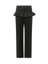 GANNI - Pantaloni con Volant in Vita - Nero - LIDIASHOPPING® - Official Website