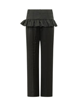 GANNI - Pantaloni con Volant in Vita - Nero - LIDIASHOPPING® - Official Website
