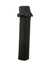 GANNI - Pantaloni con Volant in Vita - Nero - LIDIASHOPPING® - Official Website