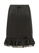 GANNI - Gonna Midi con Volant Trafarato - Nero - LIDIASHOPPING® - Official Website