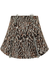 GANNI - Minigonna Animalier con Frange - Marrone - LIDIASHOPPING® - Official Website